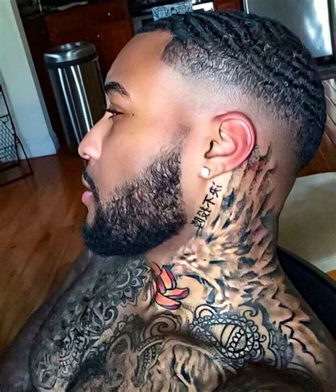 neck tattoos black male|traditional neck tattoo.